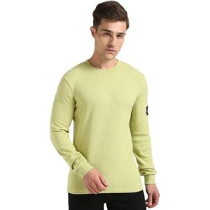 Calvin Klein Men’s Badge Cotton Waffle Long Sleeve Top, Green (Leek Green), XXL Calvin Klein Men’s Badge Cotton Waffle Long Sleeve Top, Green (Leek Green), XXL