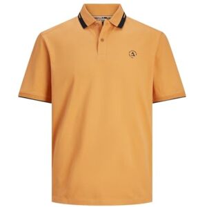 JACK & JONES Men's Jcohass Logo Polo Ss Sn Shirt, Tangerine, M JACK & JONES Men's Jcohass Logo Polo Ss Sn Shirt, Tangerine, M