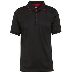 Regatta Professional Mens Navigate Short Sleeved Polo Shirts Black/Red Regatta Professional Mens Navigate Short Sleeved Polo Shirts Black/Red