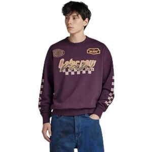 G-STAR Men's Moto Sport Graphic Loose Sweater, Purple (lt maze D23895-B782-8880), L G-STAR Men's Moto Sport Graphic Loose Sweater, Purple (lt maze D23895-B782-8880), L