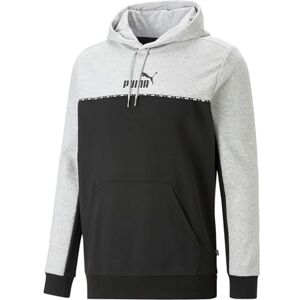 Puma ESS BLOCK x TAPE Hoodie FL Light Gray Heather Puma ESS BLOCK x TAPE Hoodie FL Light Gray Heather
