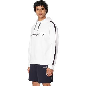 Armani Exchange Men's Bonded Cotton Signature Logo Hoodie Sweatshirt Hooded, White, XL Armani Exchange Men's Bonded Cotton Signature Logo Hoodie Sweatshirt Hooded, White, XL