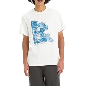 Levi's Men's SS Relaxed Fit Tee T-Shirt, Wave AOP Hl Logo White+, S Levi's Men's SS Relaxed Fit Tee T-Shirt, Wave AOP Hl Logo White+, S