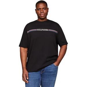 Tommy Hilfiger Men Short-Sleeve T-Shirt Stripe Chest Crew Neck, Black (Black), XXL Tommy Hilfiger Men Short-Sleeve T-Shirt Stripe Chest Crew Neck, Black (Black), XXL