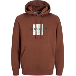 JACK & JONES Men's Jorfrederiksberg Box Sweat Hood Sn Sweatshirt, Brandy Brown, M JACK & JONES Men's Jorfrederiksberg Box Sweat Hood Sn Sweatshirt, Brandy Brown, M