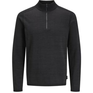 JACK & JONES Men's Jcomace Knit Half Zip SMU Jumper, Black/Detail: Melange, M JACK & JONES Men's Jcomace Knit Half Zip SMU Jumper, Black/Detail: Melange, M