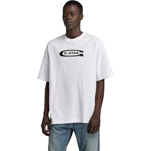 G-STAR Men's Old School Logo Boxy T-Shirt, White (white D23904-C336-110), M G-STAR Men's Old School Logo Boxy T-Shirt, White (white D23904-C336-110), M