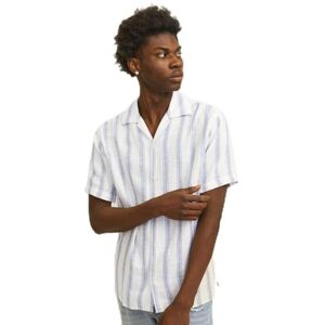 JACK & JONES Men's Jornoto Stripe Resort Shirt Ss Short-Sleeved, Cloud Dancer, M JACK & JONES Men's Jornoto Stripe Resort Shirt Ss Short-Sleeved, Cloud Dancer, M
