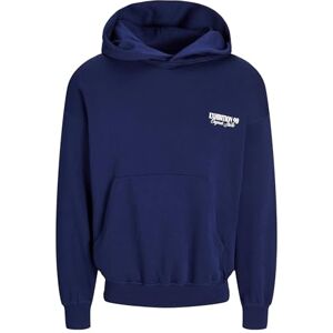 JACK & JONES Men's Jorroxbury Back Sweat Hood Sweatshirt, Ocean Cavern, M JACK & JONES Men's Jorroxbury Back Sweat Hood Sweatshirt, Ocean Cavern, M