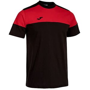 Joma Men's Crew V T-Shirt, Black Red, M Joma Men's Crew V T-Shirt, Black Red, M