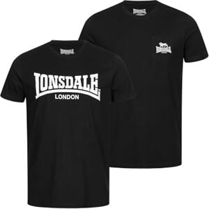 Lonsdale Men's Sussex Double Pack T-Shirt, Mens, T-Shirt, 115085, Black, XXX-Large Lonsdale Men's Sussex Double Pack T-Shirt, Mens, T-Shirt, 115085, Black, XXX-Large