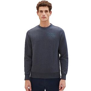TOM TAILOR Men's 1037818 Sweatshirt, 19024-Sky Captain Blue White Melange, XXL TOM TAILOR Men's 1037818 Sweatshirt, 19024-Sky Captain Blue White Melange, XXL