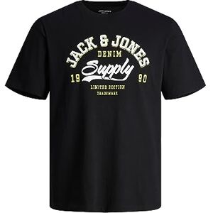 JACK & JONES Men's Jjelogo Tee SS O-Neck 2 Col Ss24 Sn Long Sleeve Shirt, Black, XXL JACK & JONES Men's Jjelogo Tee SS O-Neck 2 Col Ss24 Sn Long Sleeve Shirt, Black, XXL