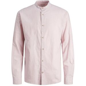 JACK & JONES Men's Jjesummer Band Linen Shirt Ls Sn Chino Trousers, Pink Nectar, M JACK & JONES Men's Jjesummer Band Linen Shirt Ls Sn Chino Trousers, Pink Nectar, M