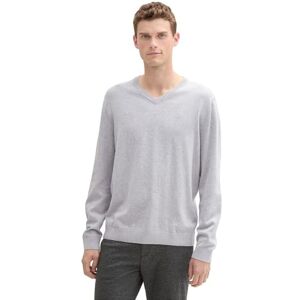 TOM TAILOR Men's 1039811 Pullover Sweater, 15398 Light Stone Grey Melange, XL TOM TAILOR Men's 1039811 Pullover Sweater, 15398 Light Stone Grey Melange, XL