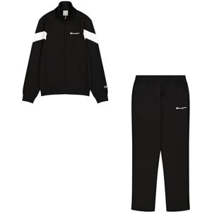 Champion Men's Legacy Script Shop Color Block (220290) -Soft Compact Powerblend Fleece High-Neck Tracksuit, Black (KK001), S Champion Men's Legacy Script Shop Color Block (220290) -Soft Compact Powerblend Fleece High-Neck Tracksuit, Black (KK001), S