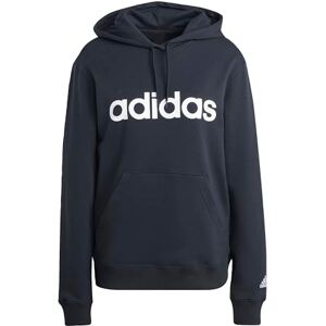 adidas Women's Essentials Linear Hoodie, Black / White, XS adidas Women's Essentials Linear Hoodie, Black / White, XS