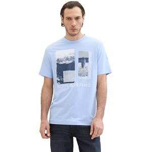 TOM TAILOR Men's 1041788 T-Shirt, 35271-Windsurf Blue, L TOM TAILOR Men's 1041788 T-Shirt, 35271-Windsurf Blue, L