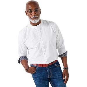 Joe Browns Male Contrast Printed Trim Grandad Collar Shirt, Regular, White, UK S Joe Browns Male Contrast Printed Trim Grandad Collar Shirt, Regular, White, UK S