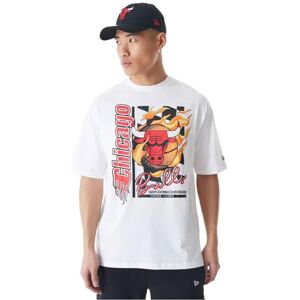 New Era NBA Flame Print Oversized T-Shirt Chicago Bulls, White, L New Era NBA Flame Print Oversized T-Shirt Chicago Bulls, White, L