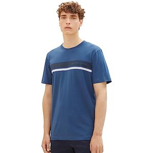 Tom Tailor Denim Men's 1036965 T-Shirt with Logo Print, 10318-Dark Duck Blue, XXL Tom Tailor Denim Men's 1036965 T-Shirt with Logo Print, 10318-Dark Duck Blue, XXL