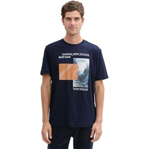 TOM TAILOR Men's 1044032 T-Shirt with Photo Print, 10668-Sky Captain Blue, L TOM TAILOR Men's 1044032 T-Shirt with Photo Print, 10668-Sky Captain Blue, L