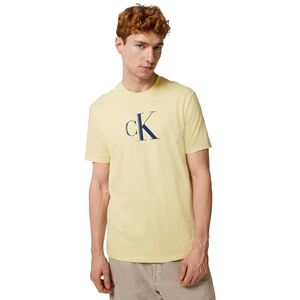 Calvin Klein Men's Short Sleeve Centre Monogram Classic Cotton T-Shirt, Yellow (Sunlight), M Calvin Klein Men's Short Sleeve Centre Monogram Classic Cotton T-Shirt, Yellow (Sunlight), M