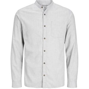 JACK & JONES Men's Jjeband Melange Shirt Ls Sn Long Sleeve, Light Grey Mix, M JACK & JONES Men's Jjeband Melange Shirt Ls Sn Long Sleeve, Light Grey Mix, M