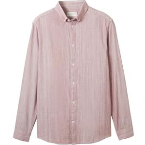 TOM TAILOR Men's 1041378 Shirt, 35454-Burgundy White Structure, S TOM TAILOR Men's 1041378 Shirt, 35454-Burgundy White Structure, S