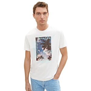 TOM TAILOR Men's 1036415 T-Shirt with Summer Print, 10332-Off White, 3XL TOM TAILOR Men's 1036415 T-Shirt with Summer Print, 10332-Off White, 3XL
