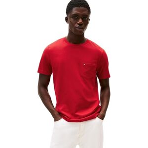 Tommy Hilfiger Men’s Short Sleeve Essential T-Shirt with Breast Pocket, Multicolor (Medium Red), XS Tommy Hilfiger Men’s Short Sleeve Essential T-Shirt with Breast Pocket, Multicolor (Medium Red), XS