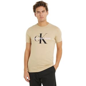 Calvin Klein Jeans Men's Short Sleeve Round Neck T-Shirt, Beige (Pale Khaki), 5XL Calvin Klein Jeans Men's Short Sleeve Round Neck T-Shirt, Beige (Pale Khaki), 5XL