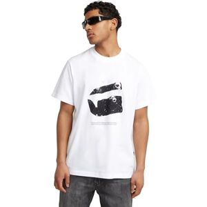 G-STAR Men's Water Burger Loose T-Shirt, White (white D25690-C336-110), S G-STAR Men's Water Burger Loose T-Shirt, White (white D25690-C336-110), S