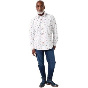 Joe Browns Men's Dragonfly Print Long Sleeve Shirt, White, S Joe Browns Men's Dragonfly Print Long Sleeve Shirt, White, S