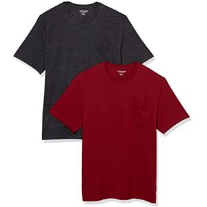 Amazon Essentials Men's T-Shirt Regular-Fit Short-Sleeve Crewneck Pocket, Pack of 2, Burgundy/Charcoal Heather, XXL Amazon Essentials Men's T-Shirt Regular-Fit Short-Sleeve Crewneck Pocket, Pack of 2, Burgundy/Charcoal Heather, XXL