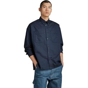 G-STAR Men's TP Button Down Oversized Shirt, Multicolour (rank blue/dk black oxford D23744-C895-G101), M G-STAR Men's TP Button Down Oversized Shirt, Multicolour (rank blue/dk black oxford D23744-C895-G101), M
