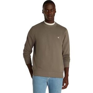 Calvin Klein Men’s Crew Neck Regular Fit Badge Sweatshirt, Brown (Falcon), XS Calvin Klein Men’s Crew Neck Regular Fit Badge Sweatshirt, Brown (Falcon), XS