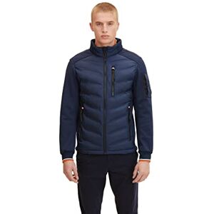 TOM TAILOR Men's Hybrid Quilted Jacket 1032475, 10668 Sky Captain Blue, L TOM TAILOR Men's Hybrid Quilted Jacket 1032475, 10668 Sky Captain Blue, L