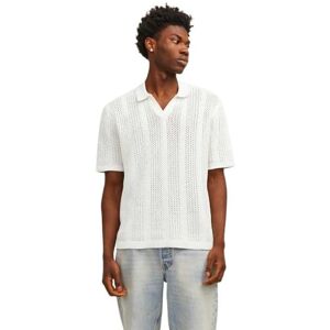 JACK & JONES Men's Jortaormina Knit Ss Polo Ln Shirt, Sea Salt, M JACK & JONES Men's Jortaormina Knit Ss Polo Ln Shirt, Sea Salt, M