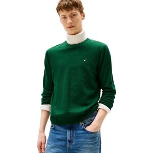 Tommy Hilfiger Men’s Essential Cotton Round Neck Jumper, Green (Ornamental Green Heather), XS Tommy Hilfiger Men’s Essential Cotton Round Neck Jumper, Green (Ornamental Green Heather), XS