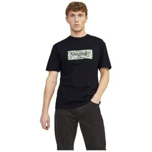 JACK & JONES Men's Jorlafayette Branding Tee SS Crew Neck T-Shirt, Black, M JACK & JONES Men's Jorlafayette Branding Tee SS Crew Neck T-Shirt, Black, M