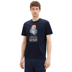 TOM TAILOR Men's 1036430 T-Shirt with Summer Print, 10668-Sky Captain Blue, XXL TOM TAILOR Men's 1036430 T-Shirt with Summer Print, 10668-Sky Captain Blue, XXL