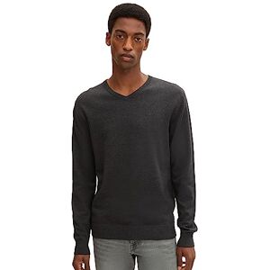 TOM TAILOR Men Basic jumper 202212 Strickpullover V-Ausschnitt, 10617 Black Grey Melange, 3XL TOM TAILOR Men Basic jumper 202212 Strickpullover V-Ausschnitt, 10617 Black Grey Melange, 3XL