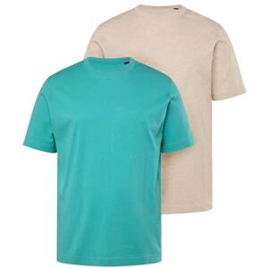 JP 1880 Men's Large Sizes Plus Sizes Menswear L-8XL T-Shirts, Basic, Pack of 2, Round Neck, up to 8XL 702637, Turquoise, 4XL JP 1880 Men's Large Sizes Plus Sizes Menswear L-8XL T-Shirts, Basic, Pack of 2, Round Neck, up to 8XL 702637, Turquoise, 4XL