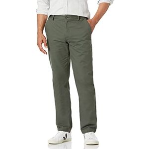 Amazon Essentials Men's Straight-Fit Wrinkle-Resistant Flat-Front Chino Trouser, Dark Olive, 32W / 29L Amazon Essentials Men's Straight-Fit Wrinkle-Resistant Flat-Front Chino Trouser, Dark Olive, 32W / 29L