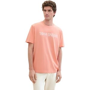 TOM TAILOR Men's 1041816 Basic T-Shirt with Logo Print, 12642-Hazy Coral Rose, XXL TOM TAILOR Men's 1041816 Basic T-Shirt with Logo Print, 12642-Hazy Coral Rose, XXL