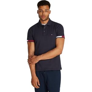 Tommy Hilfiger Men’s Short Sleeve Flag Cuff Slim Fit Polo Shirt, Blue (Desert Sky), L Tommy Hilfiger Men’s Short Sleeve Flag Cuff Slim Fit Polo Shirt, Blue (Desert Sky), L