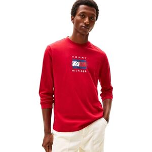 Tommy Hilfiger Men’s Regular Fit Linear Flag Graphic Long Sleeve Top, Red (Medium Red), XXL Tommy Hilfiger Men’s Regular Fit Linear Flag Graphic Long Sleeve Top, Red (Medium Red), XXL