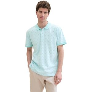 TOM TAILOR Men's 1041860 Basic piqué Polo Shirt with All-Over Print, 35452-Turquoise Orange Slice Design, XL TOM TAILOR Men's 1041860 Basic piqué Polo Shirt with All-Over Print, 35452-Turquoise Orange Slice Design, XL