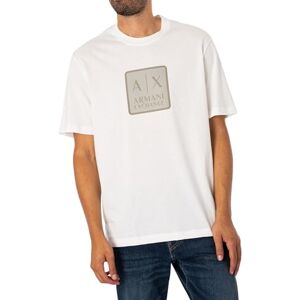 Armani Exchange Men's Square A x Logo Regular Fit Heavy Jersey Tee T-Shirt, Off White, S Armani Exchange Men's Square A x Logo Regular Fit Heavy Jersey Tee T-Shirt, Off White, S